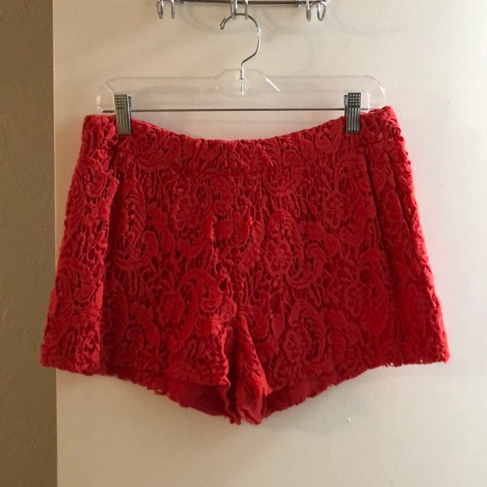 Red Lace Shorts